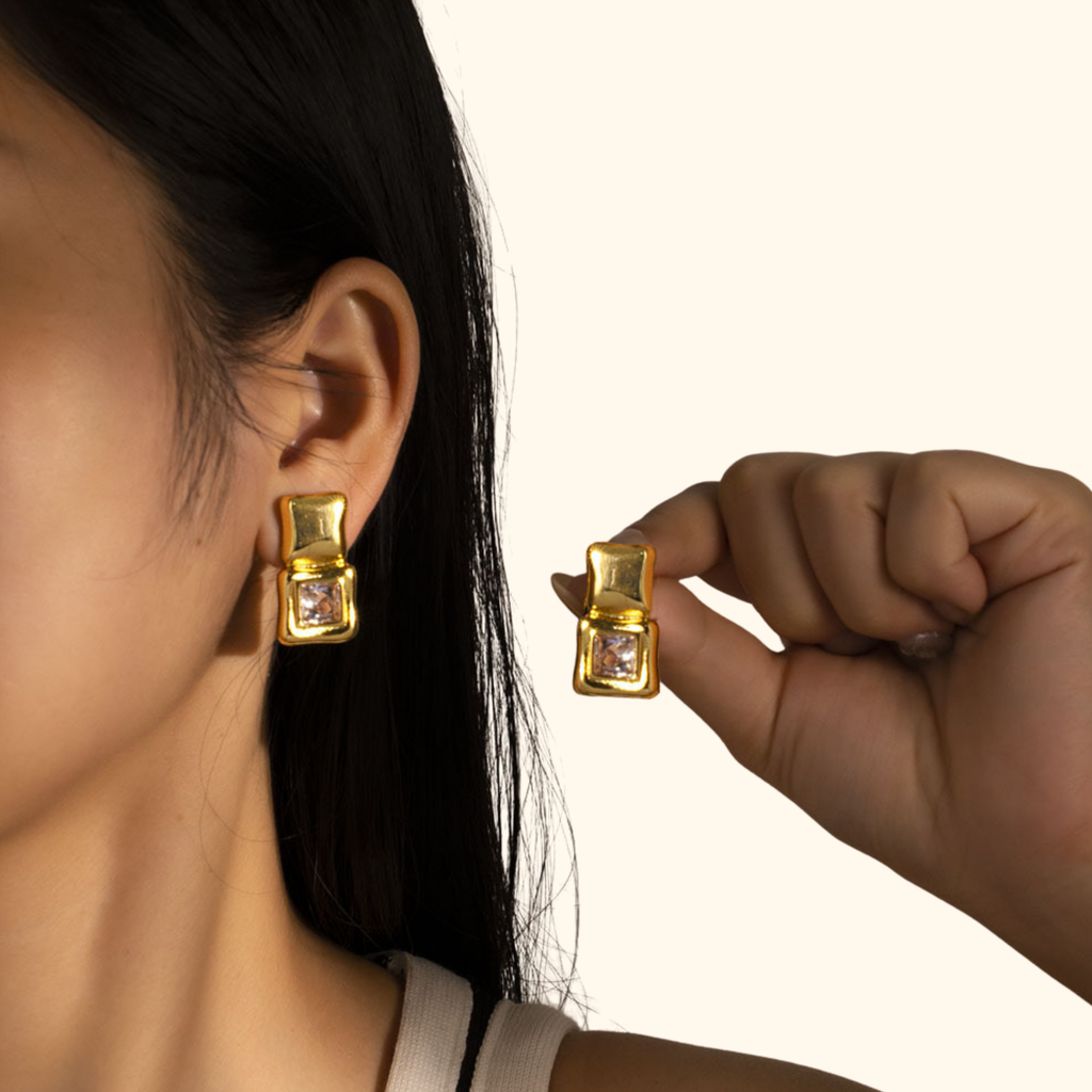 Aretes doble cuadro