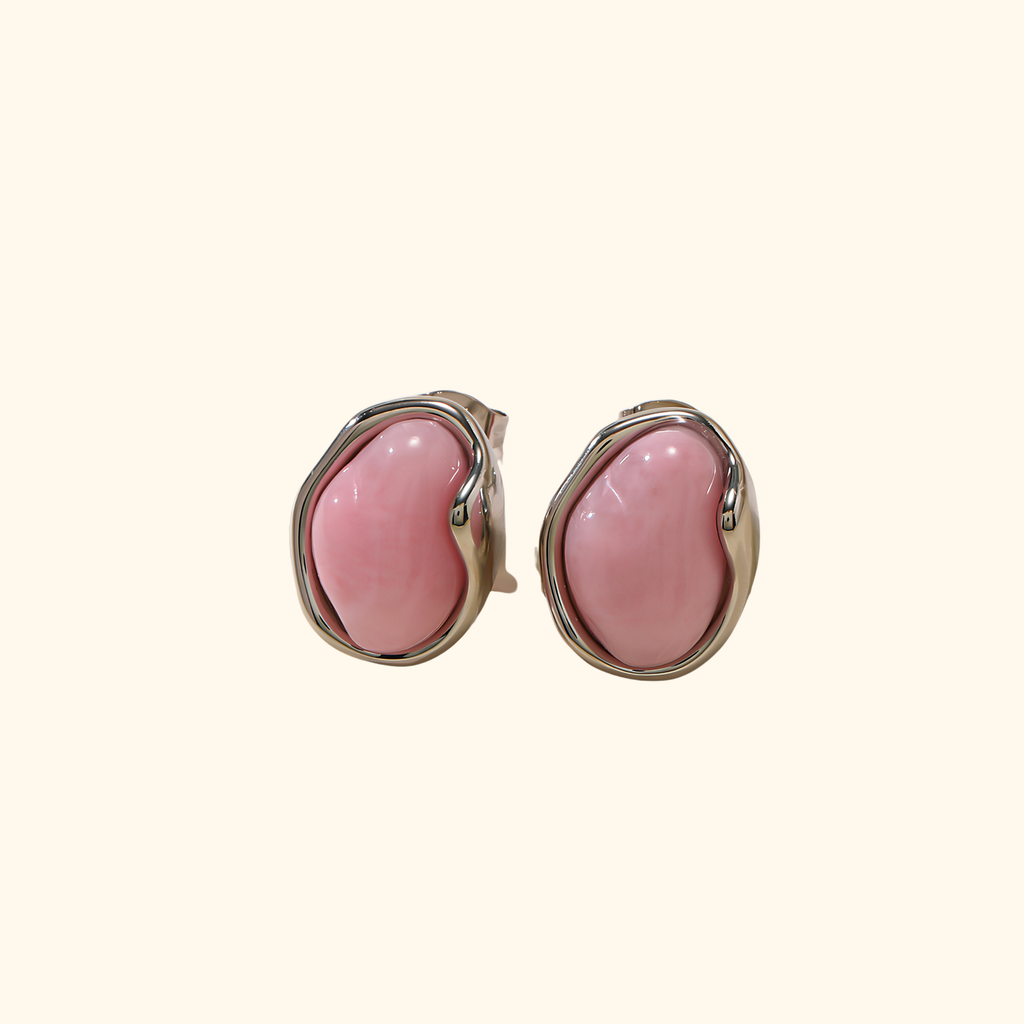 Aretes “bean” rosas