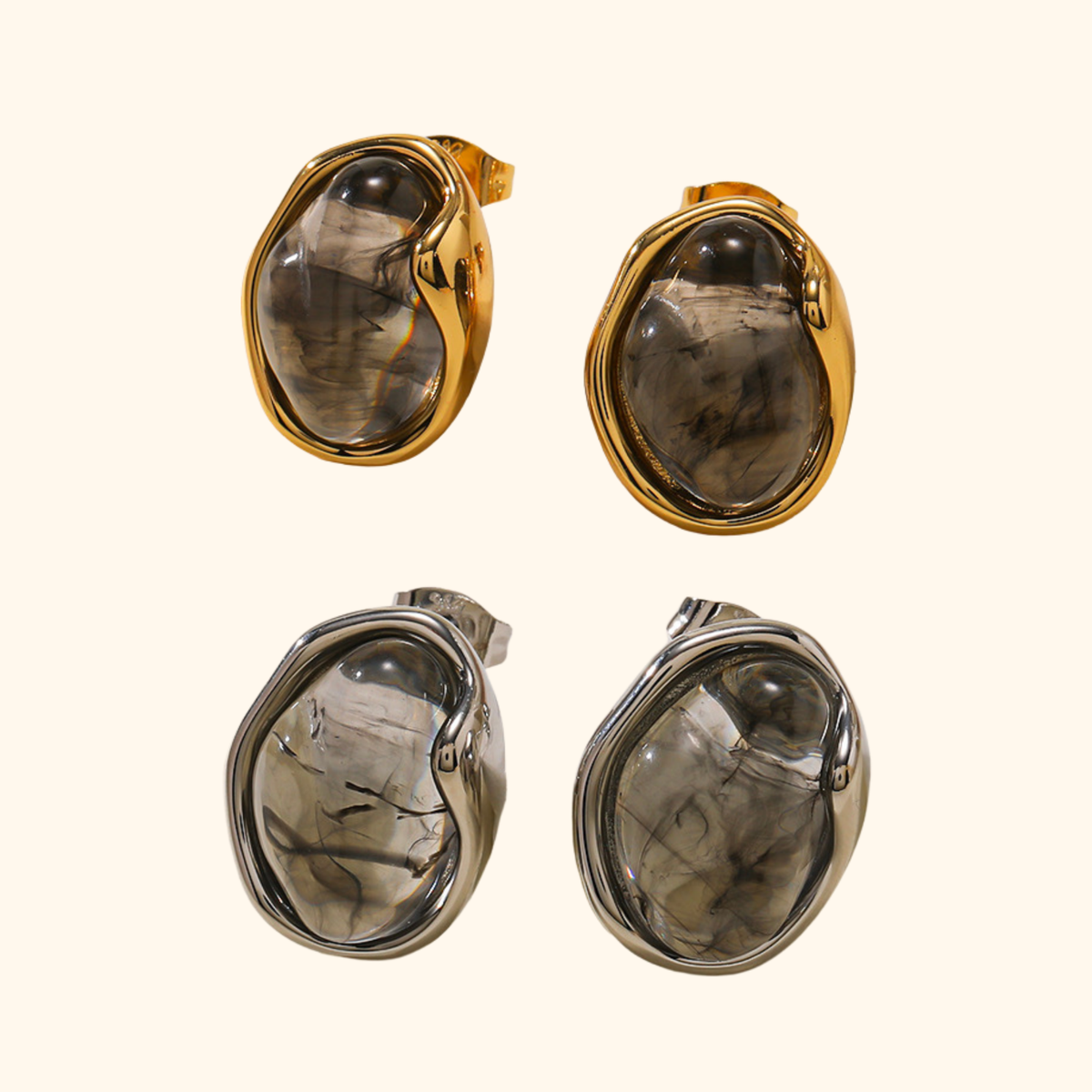 Aretes “bean” carey black