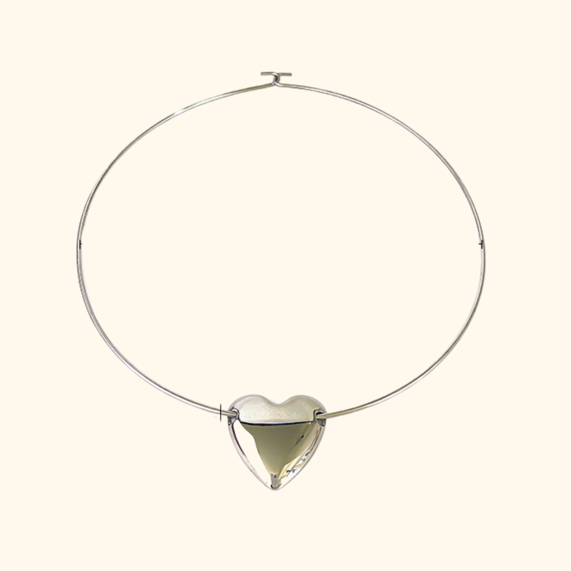 Choker “corazón” silver