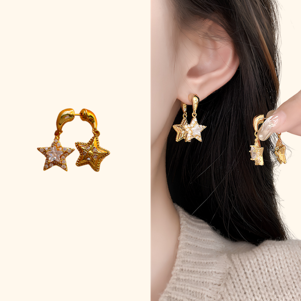 Aretes doble estrella