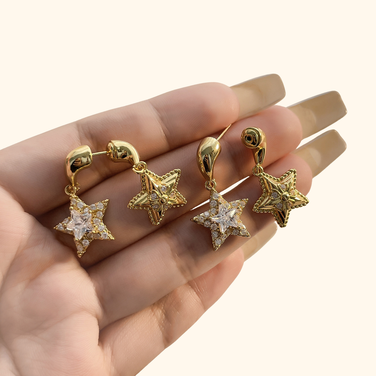 Aretes doble estrella