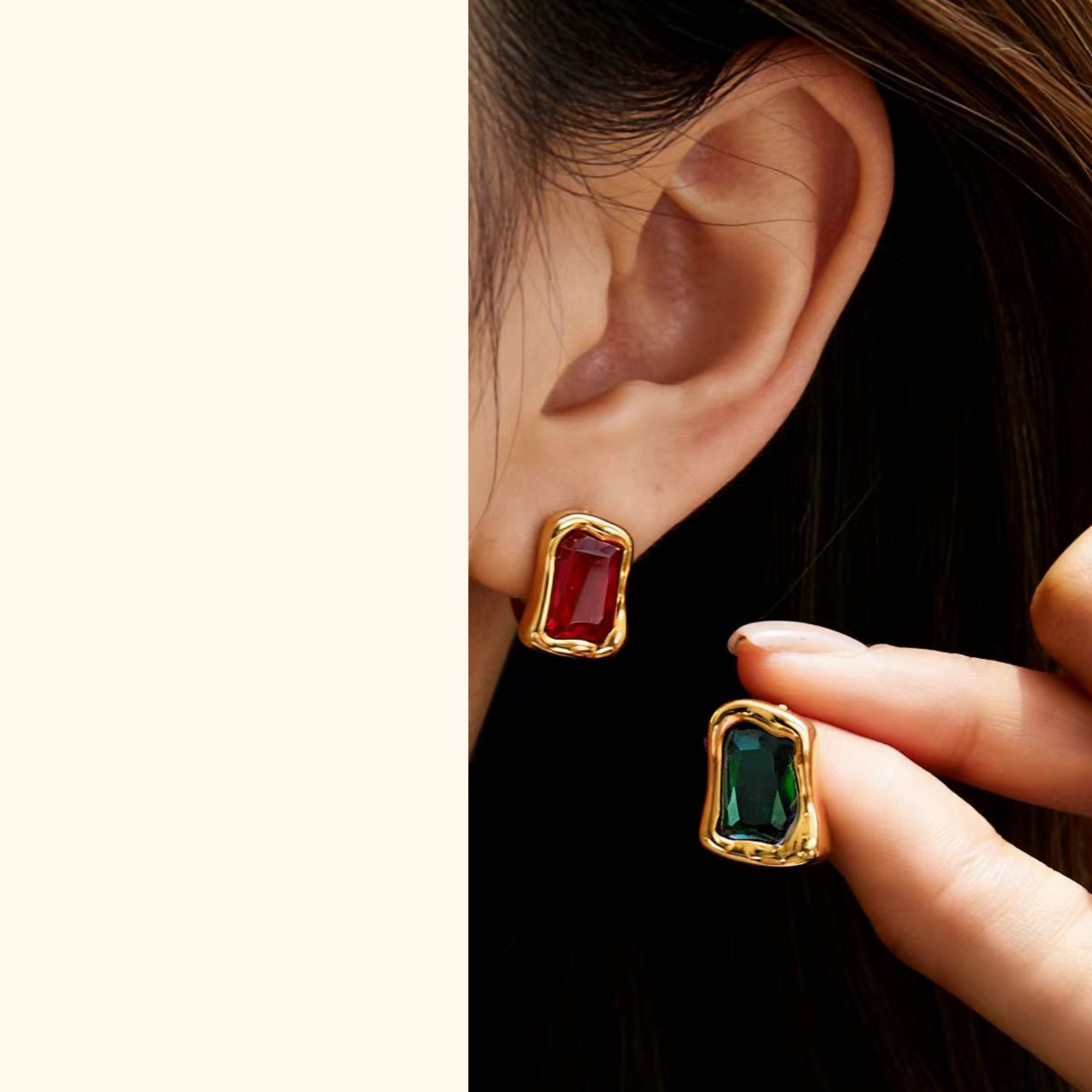 Aretes “Diamond” red