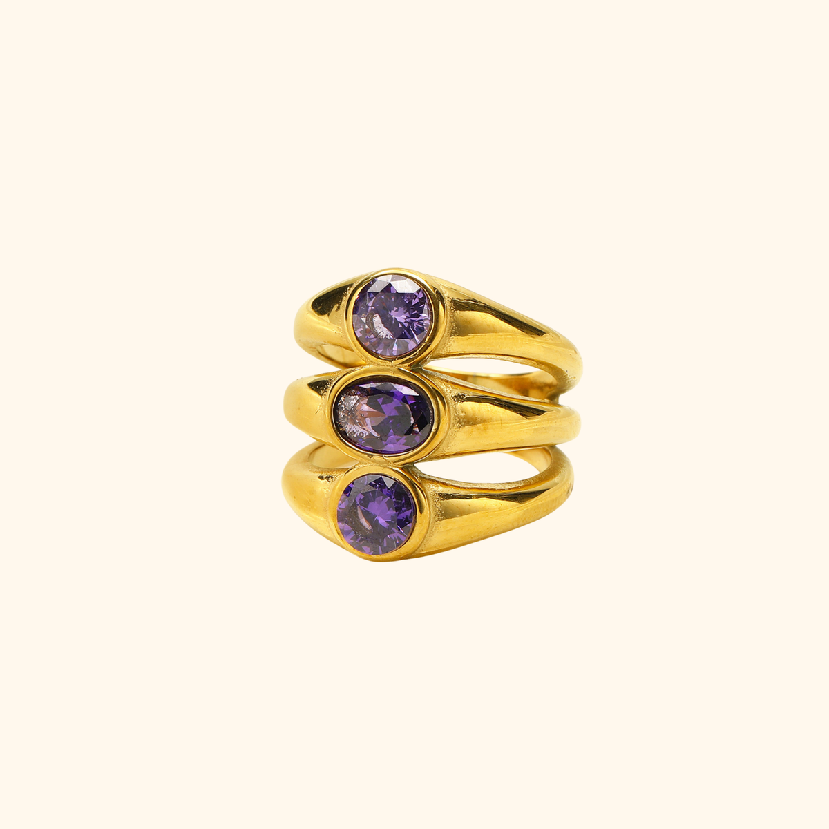 Anillo triple oval