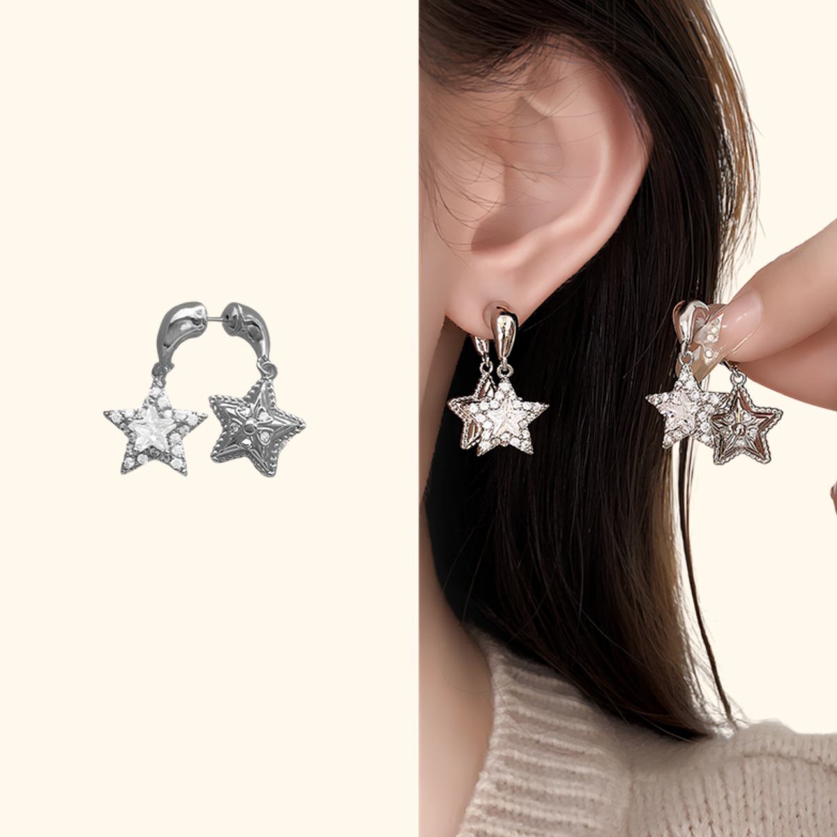 Aretes doble estrella