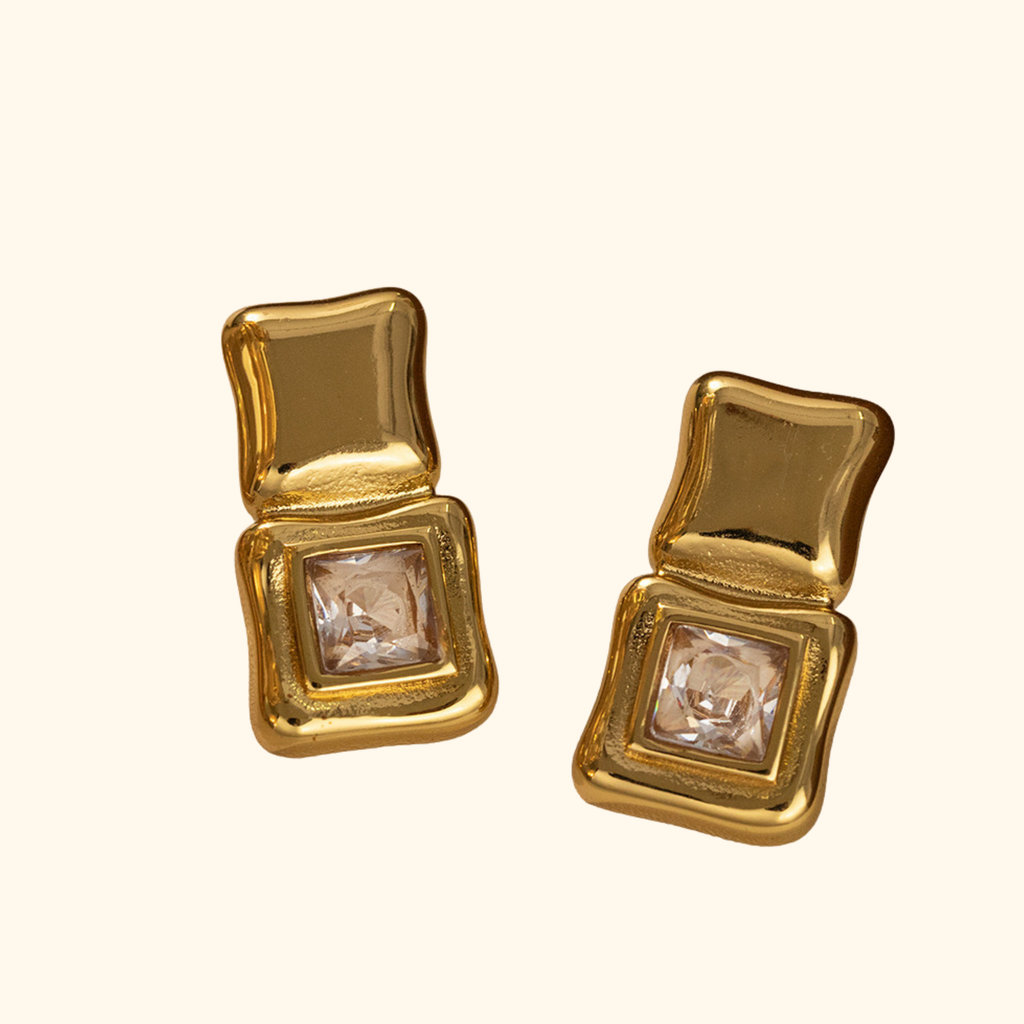 Aretes doble cuadro