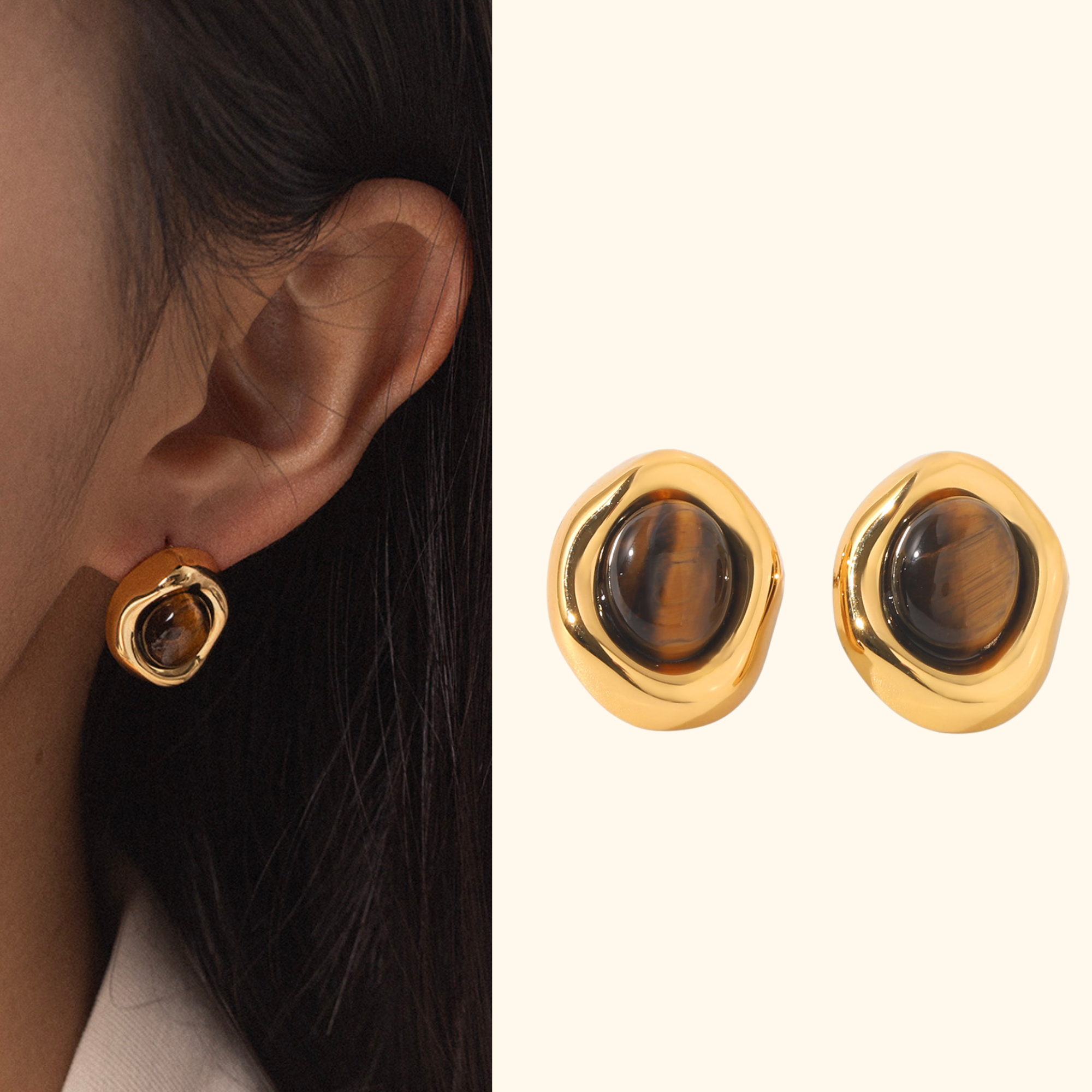 Aretes “perla” carey