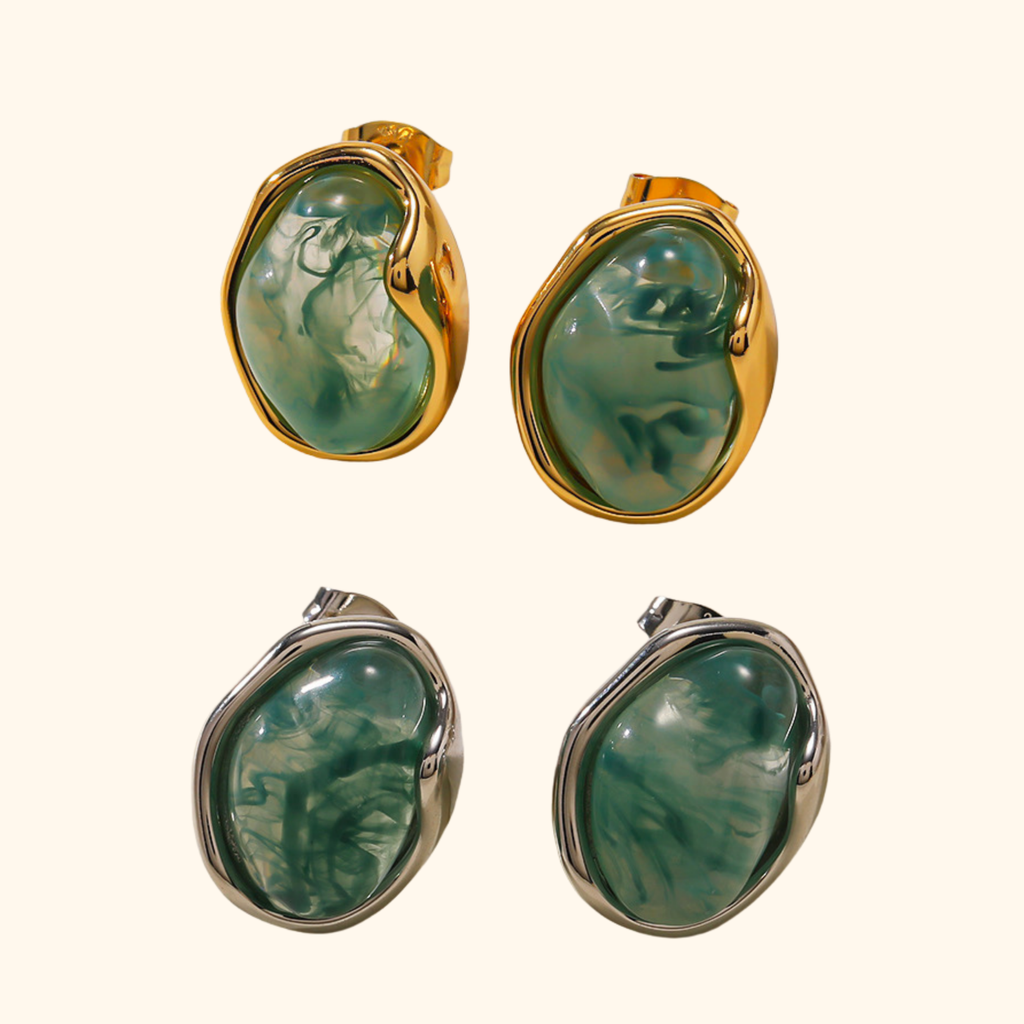 Aretes “bean” verdes